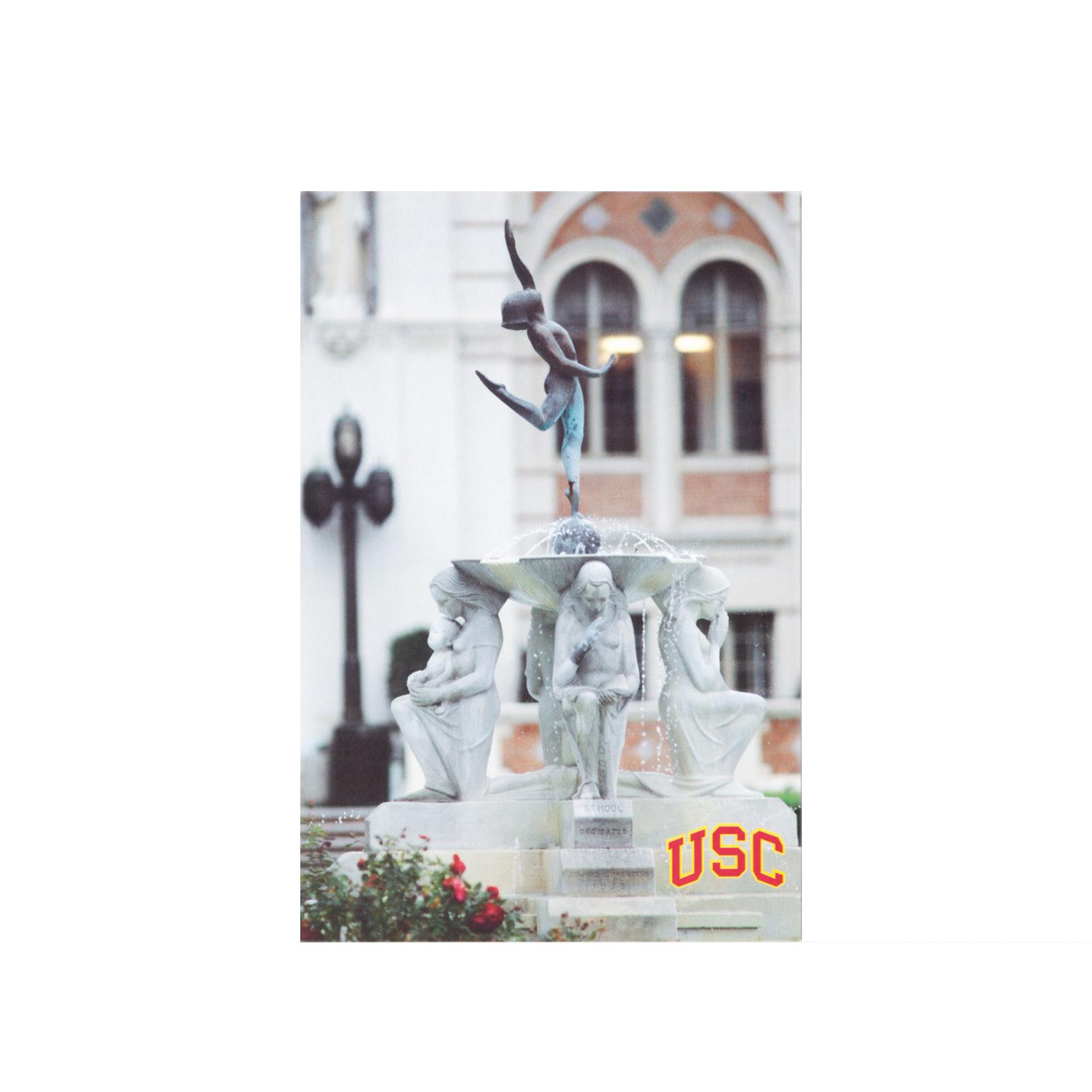 USC YOUTH TRIUMPHANT FOUNTAIN POSTCARD BY PIN USA image01